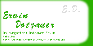 ervin dotzauer business card